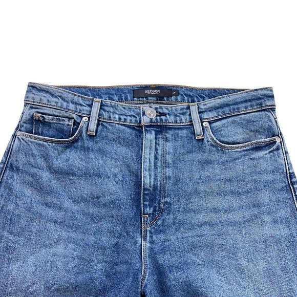 Hudson Womens Holly Crop Boot Cut Jeans Blue Stretch High Rise Pockets 29 New - Picture 3 of 12